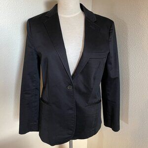 J Crew Factory Black Satin Blazer 2 Button Size 6